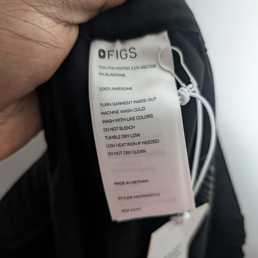 Figs Black Pants Po 2340 Pisco Slim Sz L New